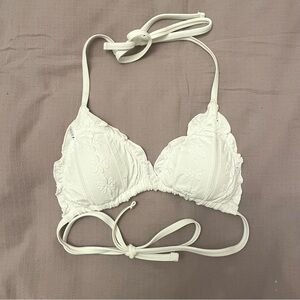 Aerie Eyelet String Bikini Top - White - Size S - ONLY WORN ONCE